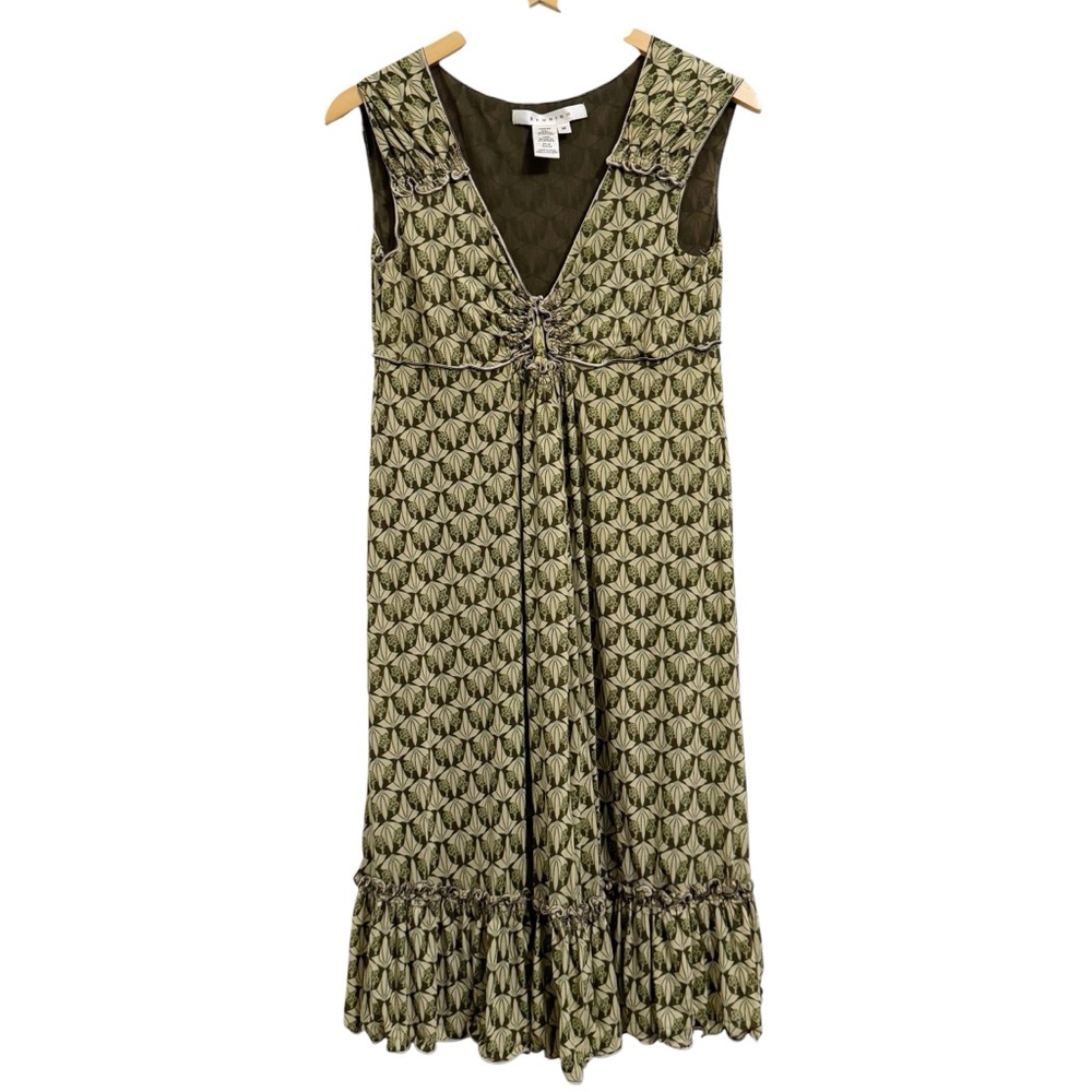 Y2K Mesh Sleeveless Babydoll Ruffle Hem Dress Size Medium